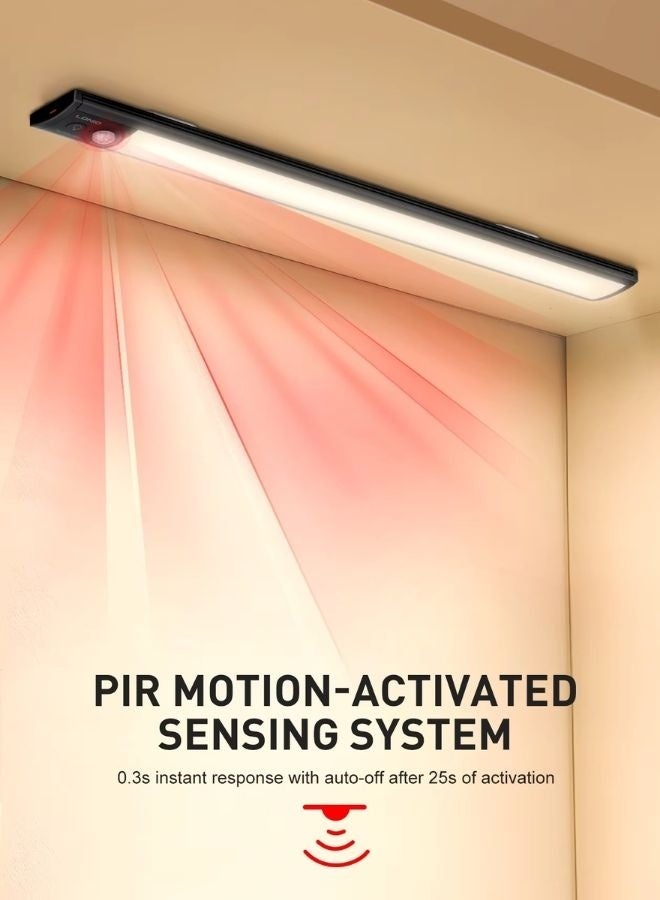 LDNIO ضوء LED قابل لإعادة الشحن مع مستشعر حركة بتصميم فائق النحافة وعالي الجودة للخزائن، والدواليب والسلالم، سهل التركيب المغناطيسي، موفر للطاقة، قابل لإعادة الشحن عبر USB، لاسلكي، آمن للأطفال والحيوانات الأليفة - Image 2